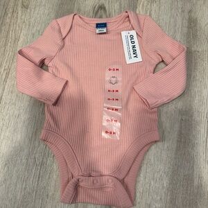 Old Navy Blush Ribbed Baby Bodysuit